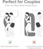 PinkFroggie 46" Long Pregnancy Pillow for Side Sleeping,Full Body Maternity Pillow with Removable Cover,Baby Comfort with Back Support,Versatile Surgery Recovery Support Cushion - Image 7
